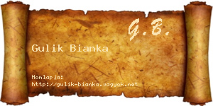 Gulik Bianka névjegykártya